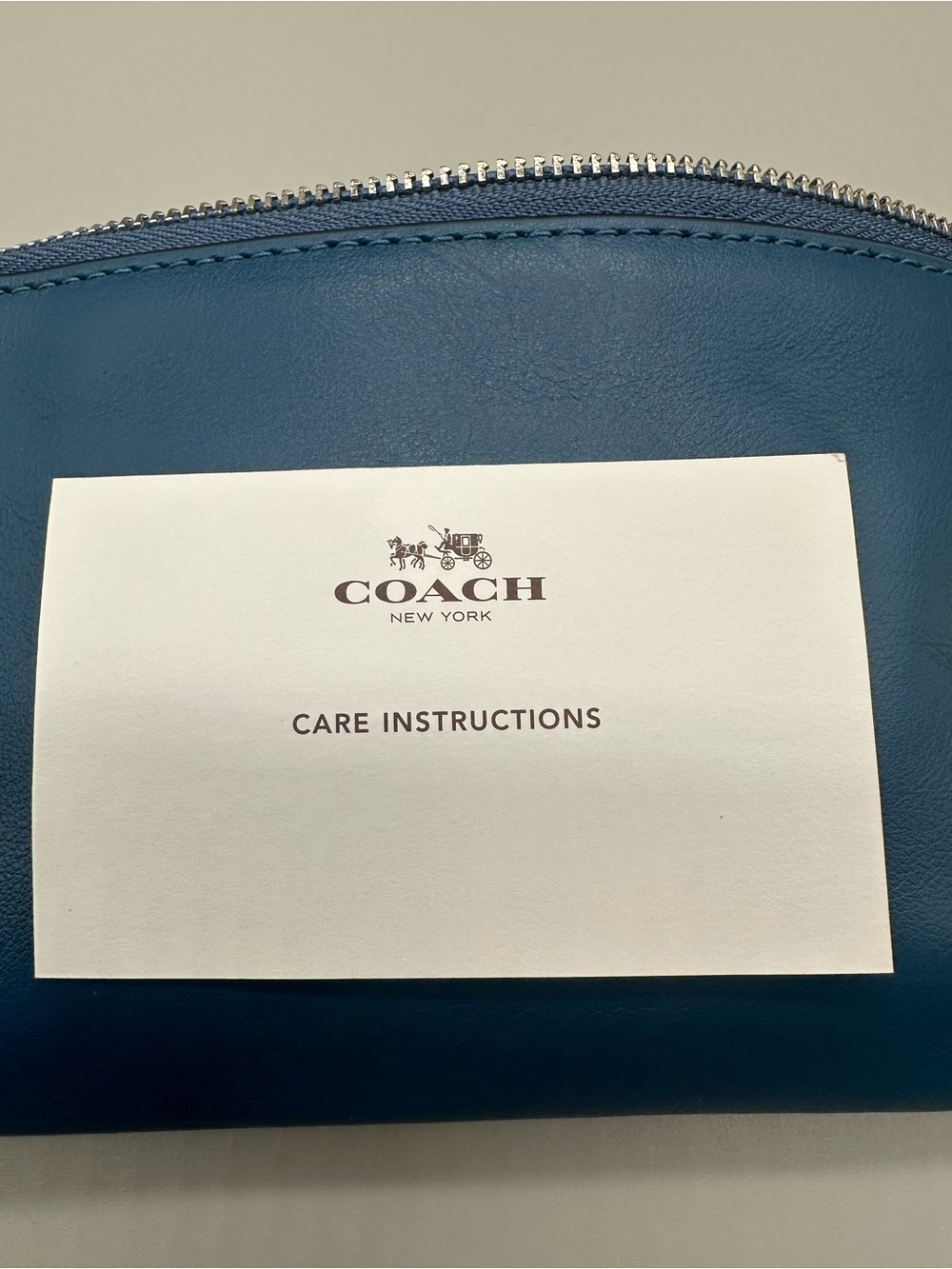 Coach Blue Leather Zip Wristlet Wallet - Picture 8 of 12